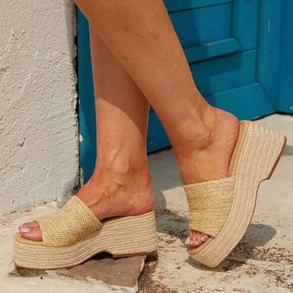 Platform Slip on Espadrille Sandals - Picture 5 of 5